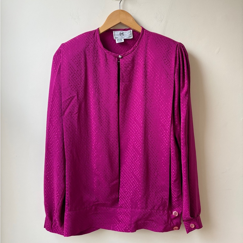 Silk Magenta Long-Sleeve Top